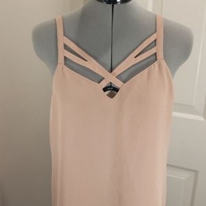 Noah, Sz Sm Beige Chris Cross Sleeveless Top